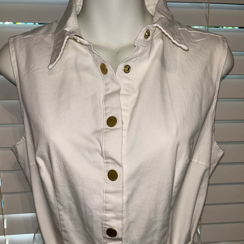 Tommy Hilfiger Sleeveless Button-Down Shirt Dress - Size 4